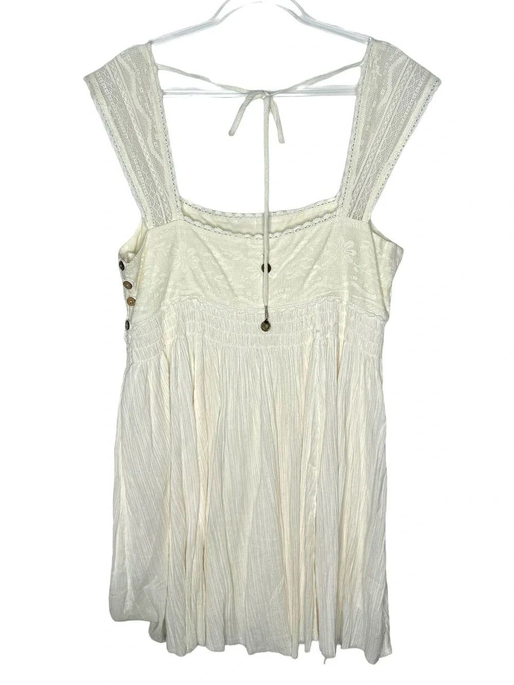 Free People | NWT Heartland Embroidered Bodice Mini Dress in Ivory XL